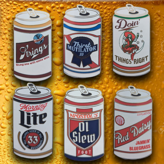 Gold Bill Beer Cans Pin - Six Pack